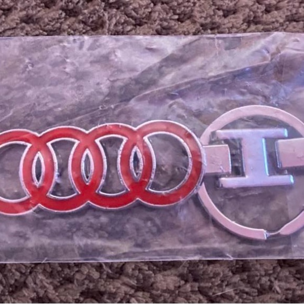 Audi Red and Silver Keychain